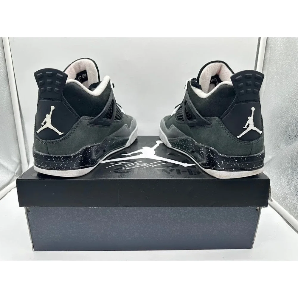 Air Jordan 4 Retro Fear 2024 Black Anthracite Grey FQ8138-002 Mens 10.5 Shoes